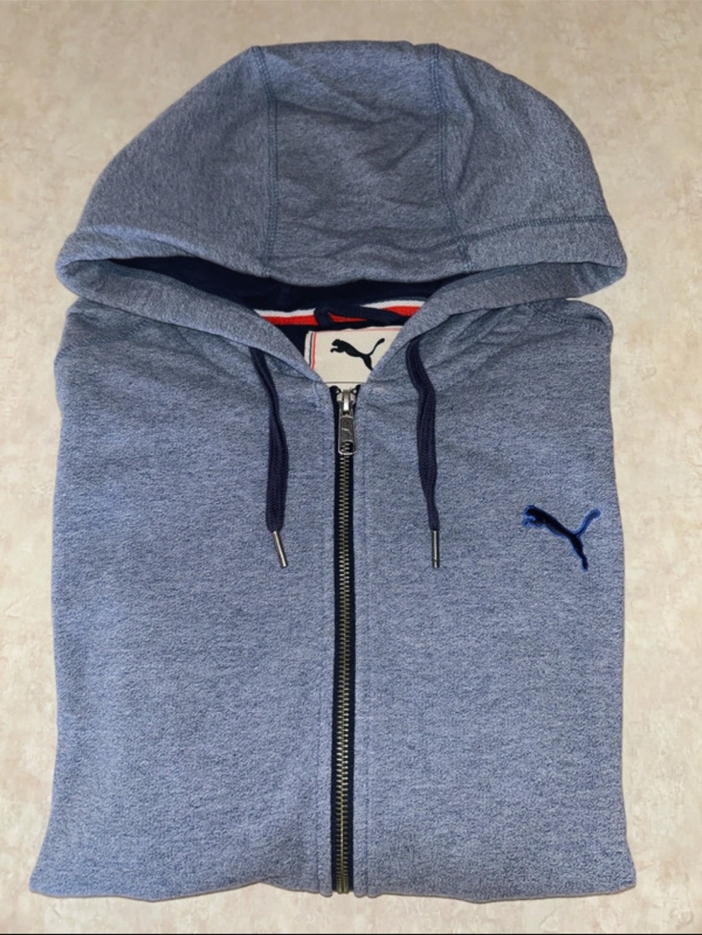 Puma Blue Heather Zip-Up Hoodie